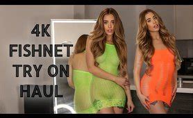 Fishnet Outfit Try On Haul **Mirror View** 4k .